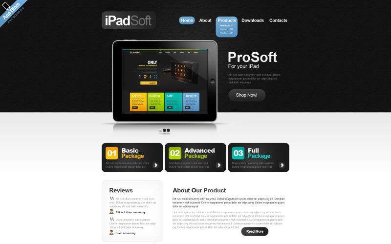 Modello di sito Web della società di software