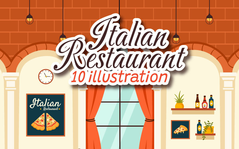 10 Illustration de restaurant de cuisine italienne