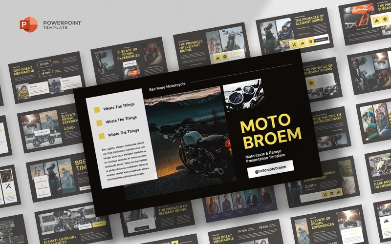 Motobroem - Motocykl Powerpoint šablona