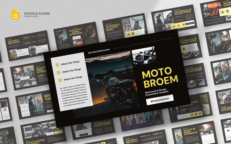 Motobroem – Motorkerékpár Google Slides sablon