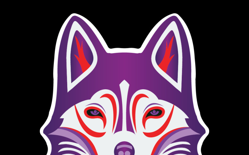 Husky maskot logo şablonu