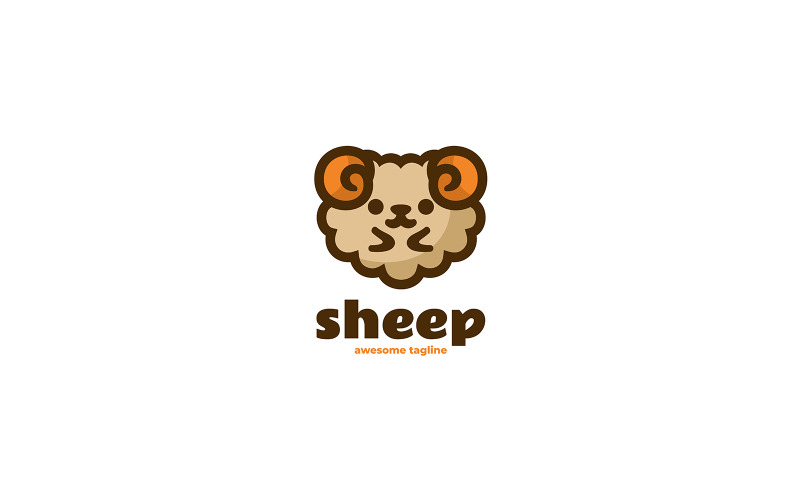 Logo kreskówki maskotki owcy 2