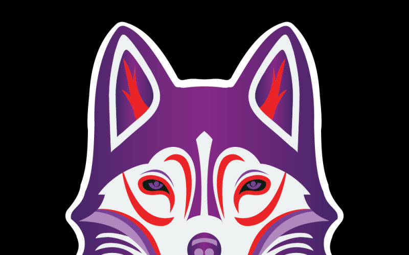 Modèle de logo de mascotte Husky