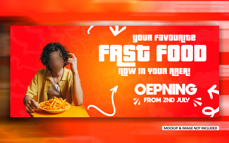 Ristoranti fast food Modello EPS per il design del banner per la copertina degli annunci sui social media