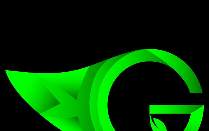 Szablon logo liścia litery G