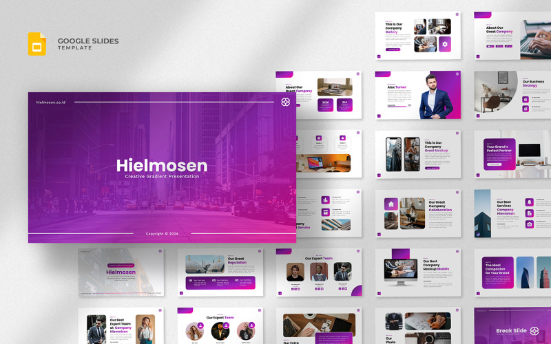 Heilmosen – Google Slides-Vorlage mit kreativem Farbverlauf