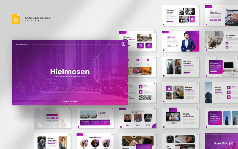 Heilmosen - Modelo de Google Slides com gradiente criativo
