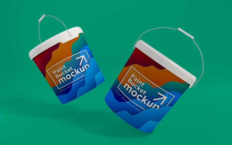 Plastic Paint Bucket Container packaging mockup 14