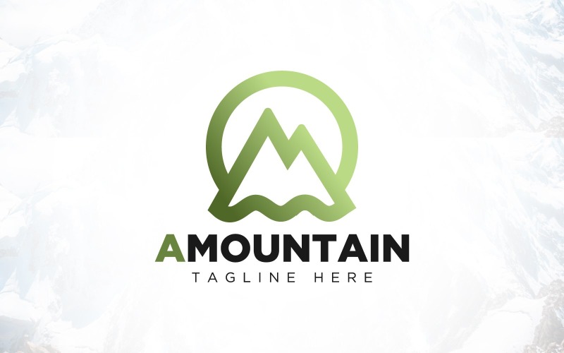 Letra A Design Abstrato do Logotipo da Montanha
