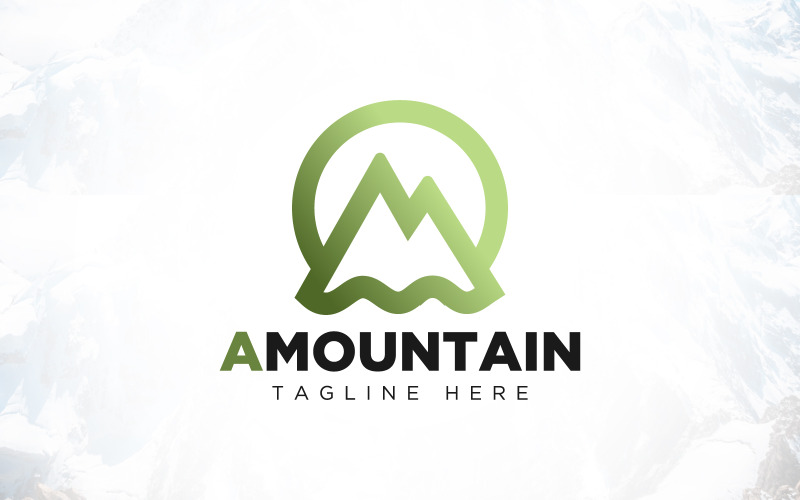 Lettera A Design astratto del logo della montagna