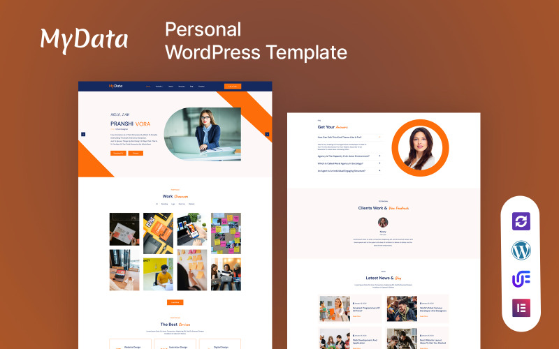 Mydata - Kişisel Portföy WordPress Elementor Teması