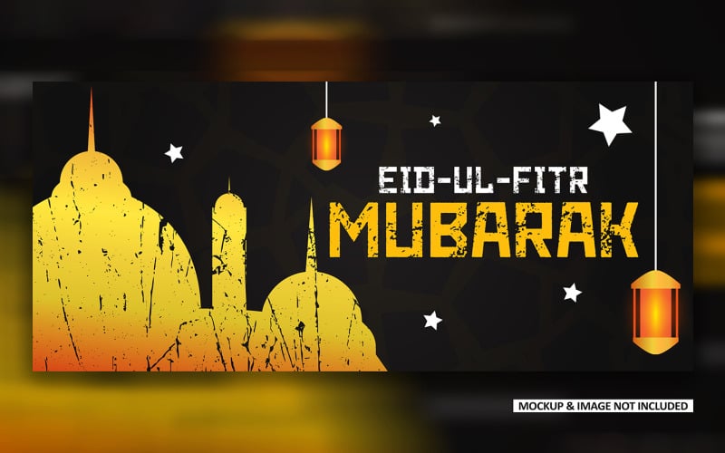 Design de postagem de saudação Eid GRATUITO com design de banner vetorial EPS de arte mandala em negrito