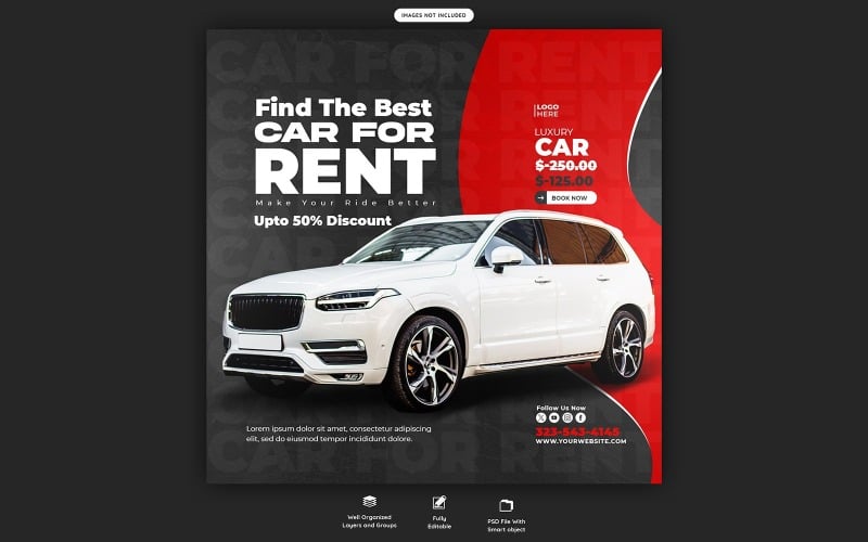 Modello di social media per vendita auto