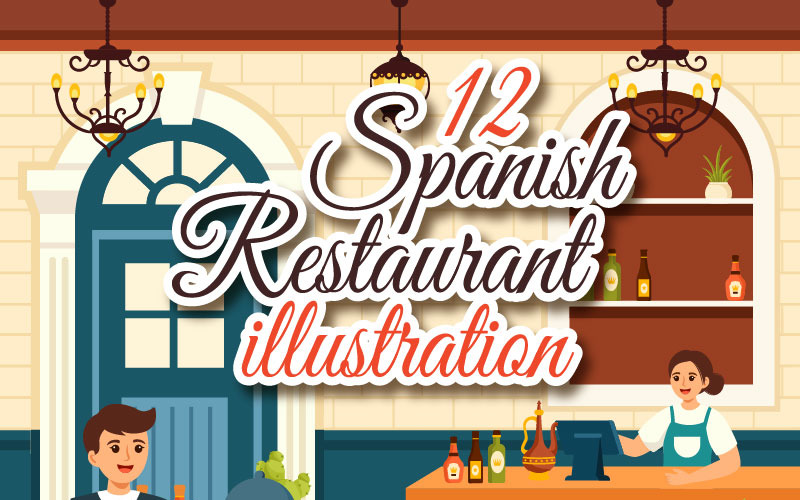 12 Ilustracja hiszpańskiej restauracji