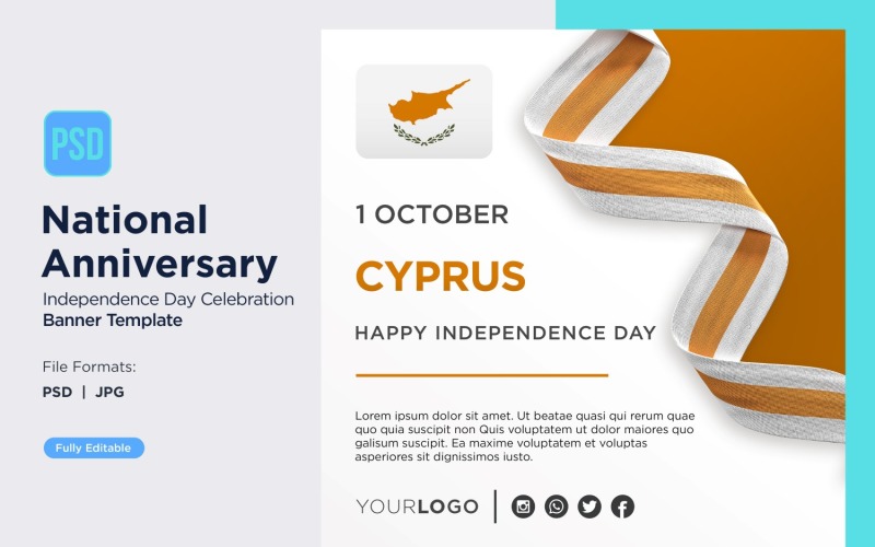 Banner zum Nationalfeiertag Zyperns