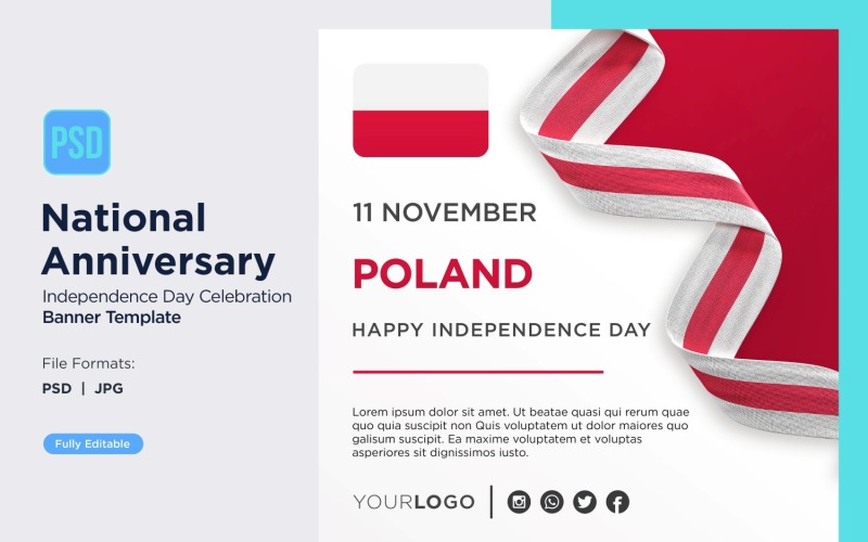 Banner för firande av Polens nationaldag