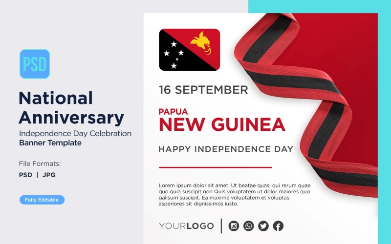 Banner oslavy národního dne Papuy-Nové Guiney