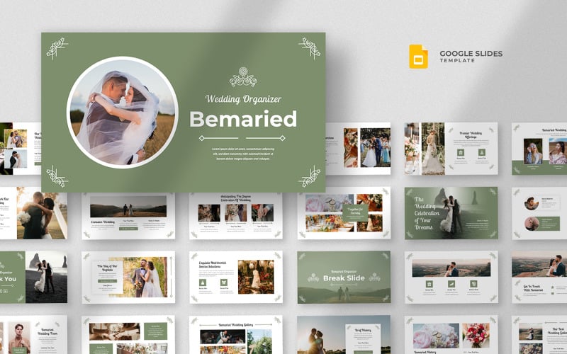 Bemaried - Modèle de diapositives Google de mariage