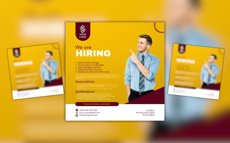 Plantilla de diseño de Canva para puesto de trabajo vacante