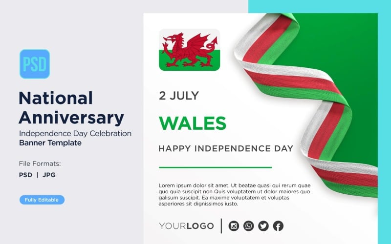Wales nemzeti ünnepének zászlója