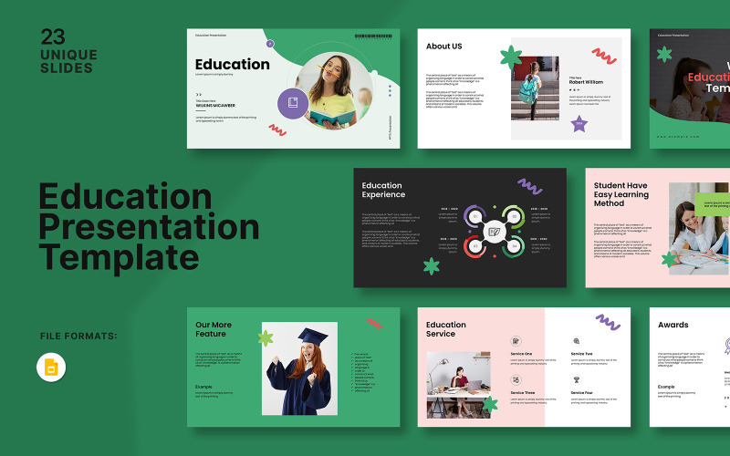 A apresentação Googleslide sobre educação