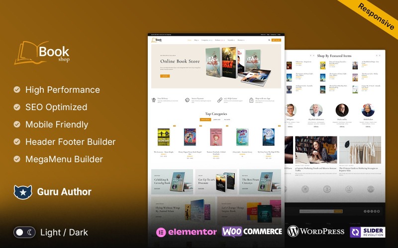 BookShop - Boekwinkel en stationaire winkel Elementor WooCommerce-thema