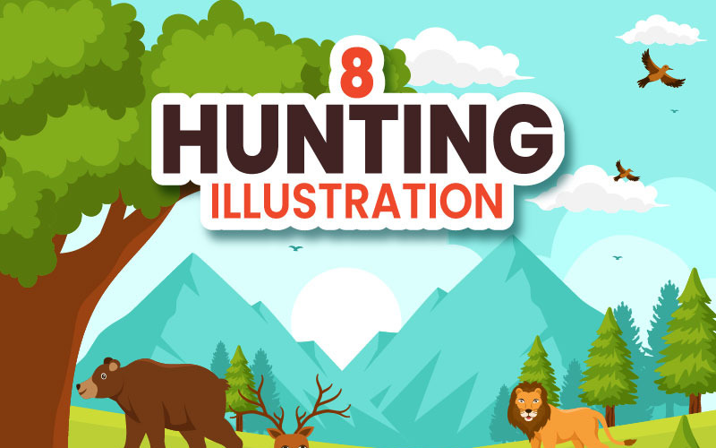 8 Illustration vectorielle de chasse