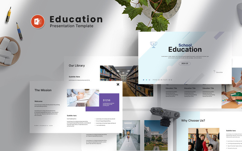 Układ szablonu prezentacji programu PowerPoint dla edukacji