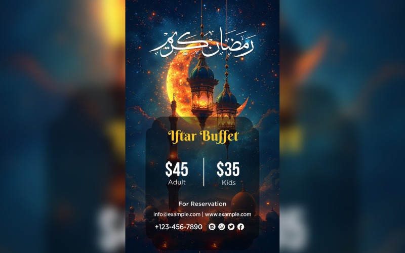 Ramadan Iftar Buffet Poster Design Template 134