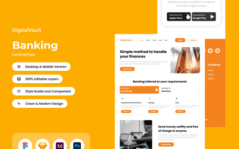 DigitalVault – Banking-Landingpage V1