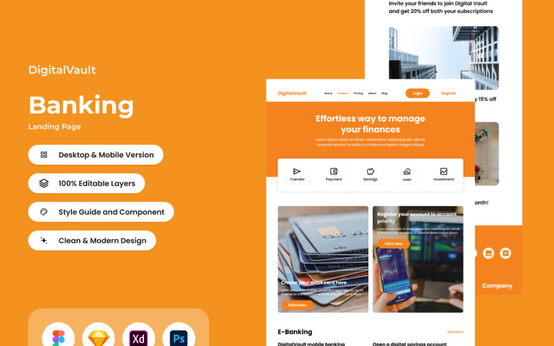 DigitalVault - Page de destination bancaire V2