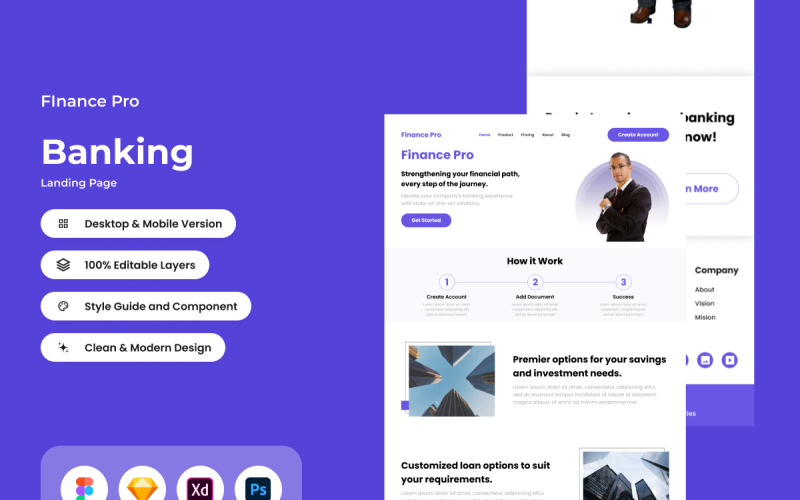 Finance Pro - Bankacılık Açılış Sayfası V1