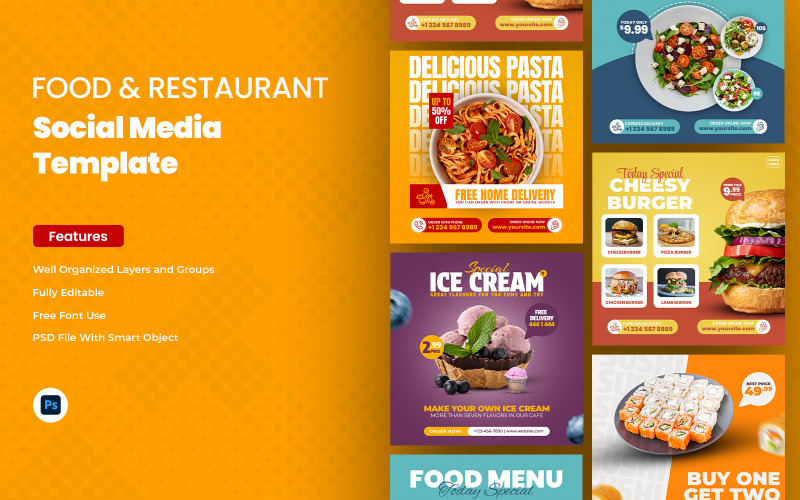 Food Restaurant Social Media Template TemplateMonster Food Restaurant Social Media Template TemplateMonster