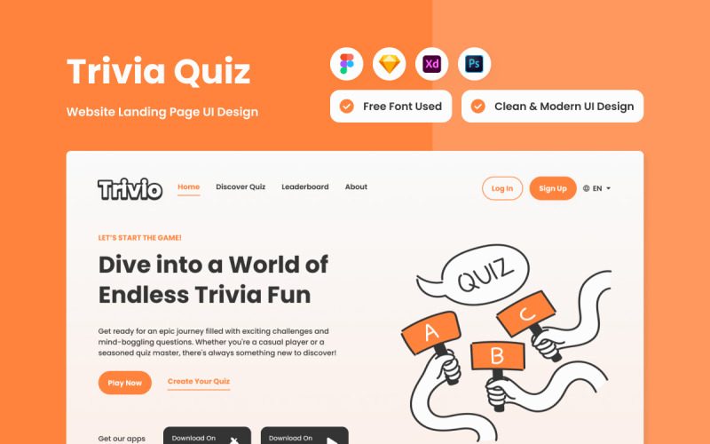 Trivio - Página de inicio del cuestionario de trivia V2