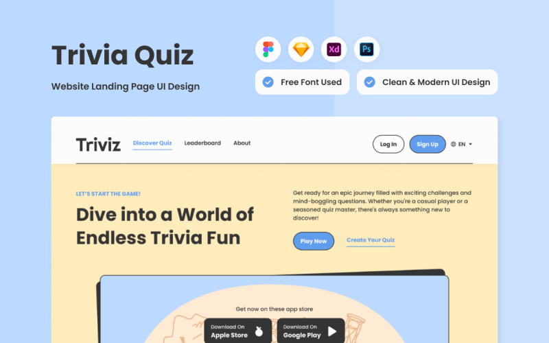 Triviz - Página de inicio del cuestionario de trivia V1