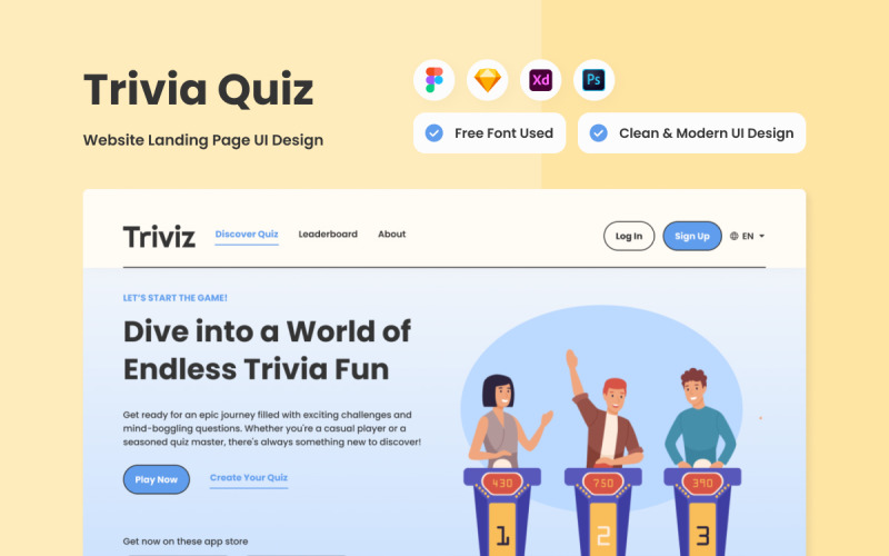 Triviz - Trivia Quiz-bestemmingspagina V2