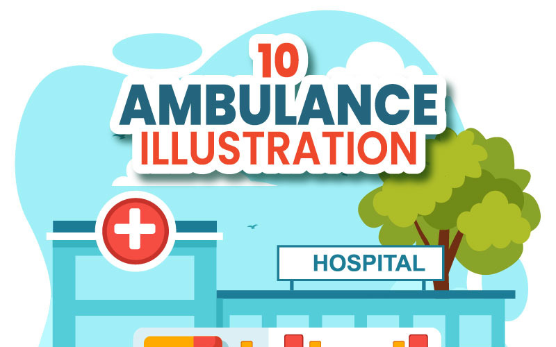 10 Illustratie van een ambulanceauto