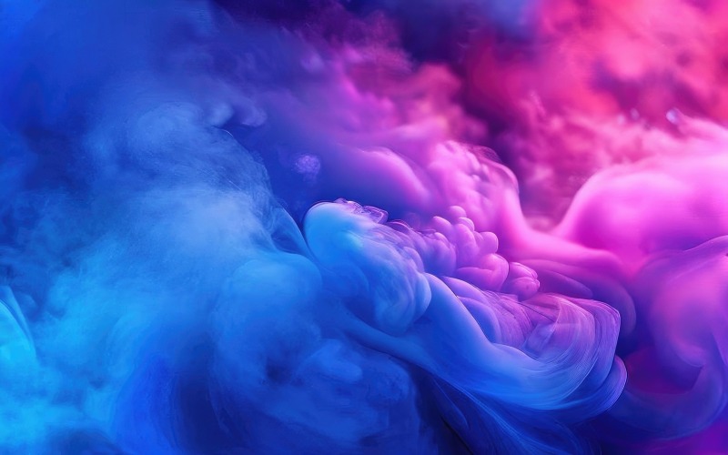 Conception de fond de papier peint de fumée dégradé de couleur bleu foncé et rose v3