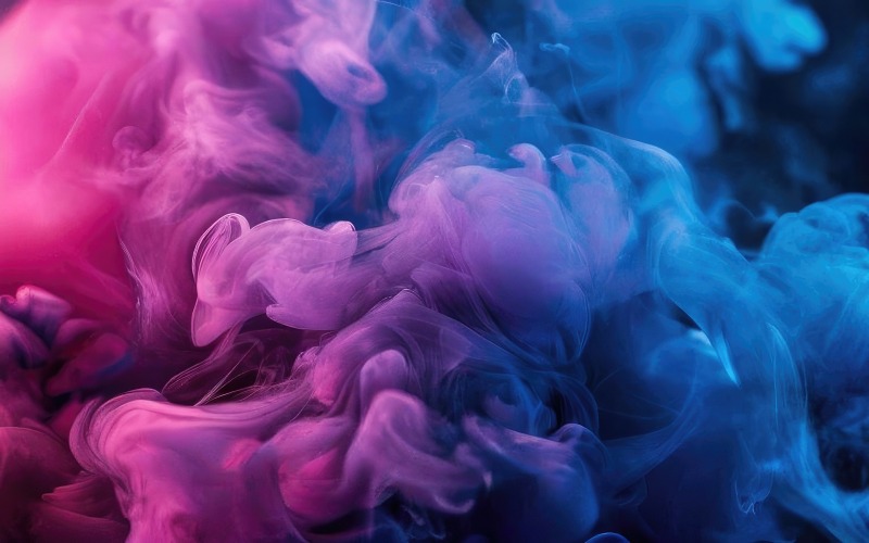 Design de fundo de papel de parede de fumaça gradiente de cor azul escuro e rosa v12