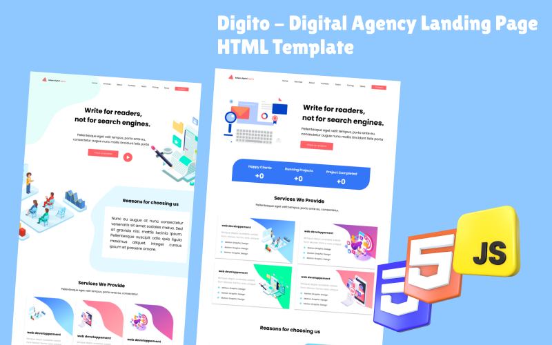 Digito - 数字代理登陆页面 HTML 模板