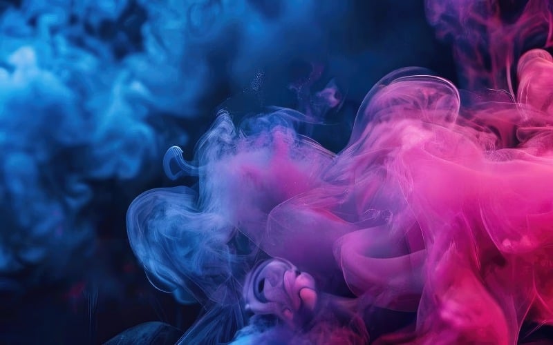 Dunkelblauer und rosafarbener Farbverlauf-Rauchtapeten-Hintergrunddesign v16