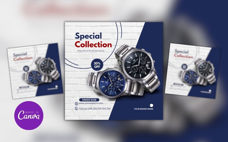 Plantilla de diseño de venta de colección especial de relojes