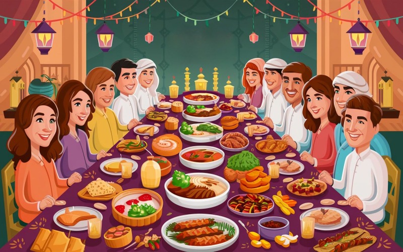 Ramadán svátek Eid Al Fitr Ilustrace Vektor