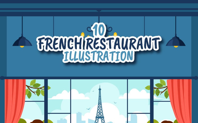 10 Illustration de restaurant de cuisine française