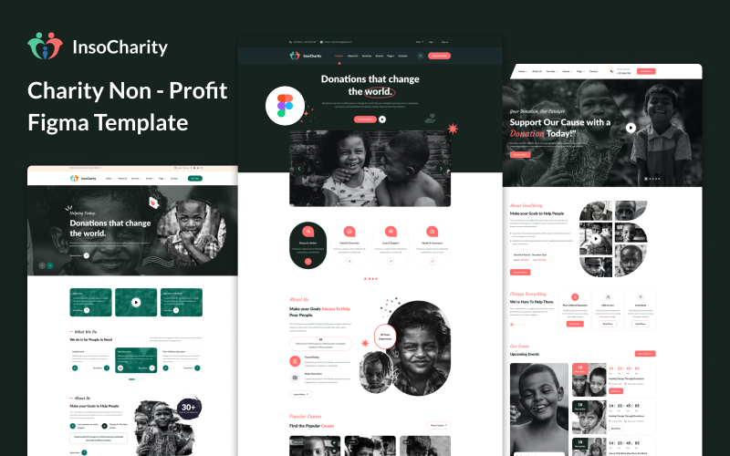 InsoCharity - Figma Template for Impactful Nonprofit Websites