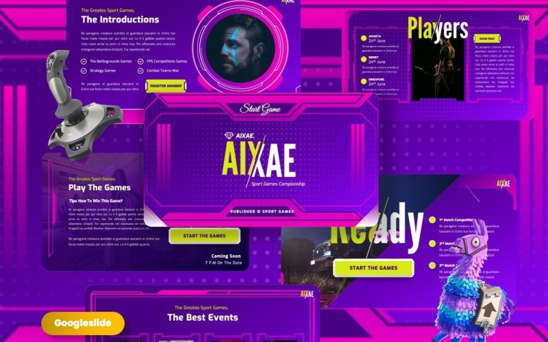 Aixae – Googleslide-Vorlage für Sportspiele