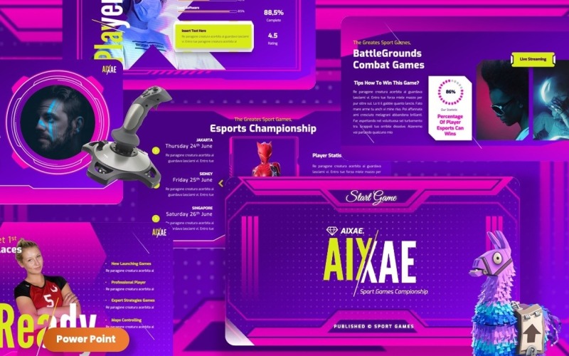 Aixae - Спортивні ігри Шаблон Powerpoint