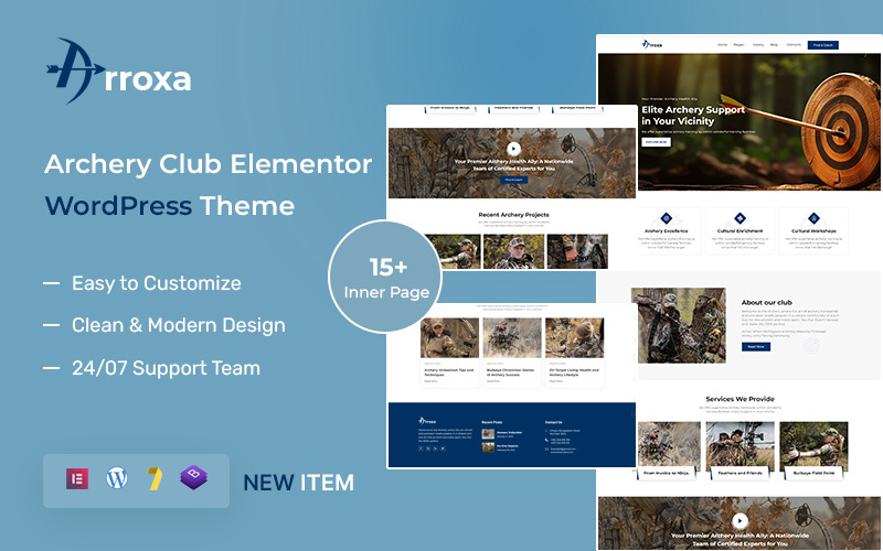 Arroxa – Bogenschießen-Club-Elementor-WordPress-Theme