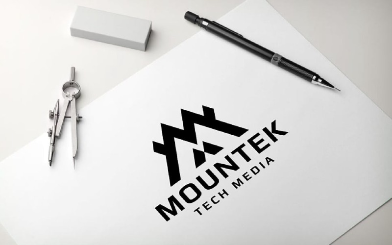 Buchstabe M Mountain Logo Pro-Vorlage