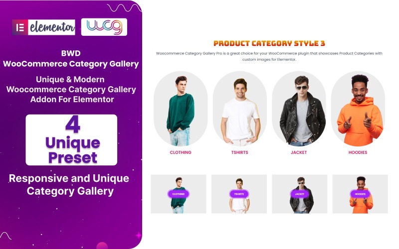 BWD WooCommerce kategóriagaléria WordPress beépülő modul az Elementorhoz